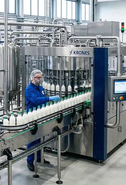 Industrial dairy processing and filling machinery